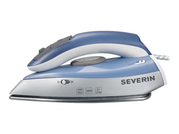 SEVERIN BA 3234 - Reisedampstrykejern med automatisk slukking - såleplate: rustfritt stål - 1000 W - blå/sølv