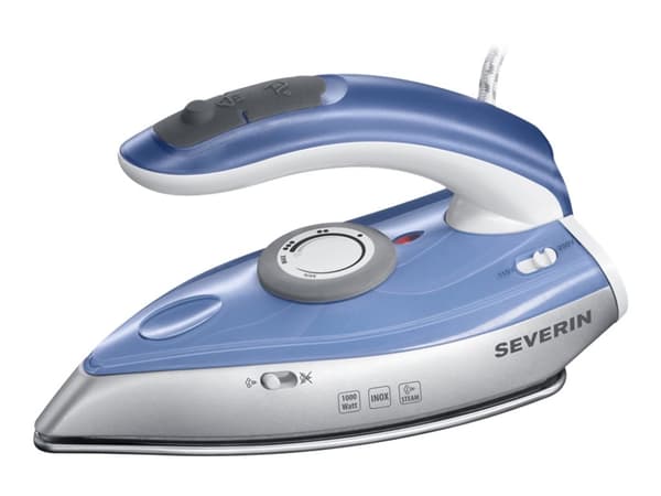 Severin BA 3234, Kuiva- & höyrysilitysrauta, Pohjalevy ruostumatonta terästä, Sininen, Hopea, 0,05 L, 1000 W