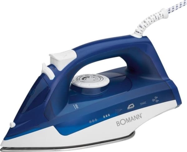 Bomann 660041, Tørr & dampstrykejern, Blå, Hvit, 2200 W, 220-240 V, 50 - 60 Hz