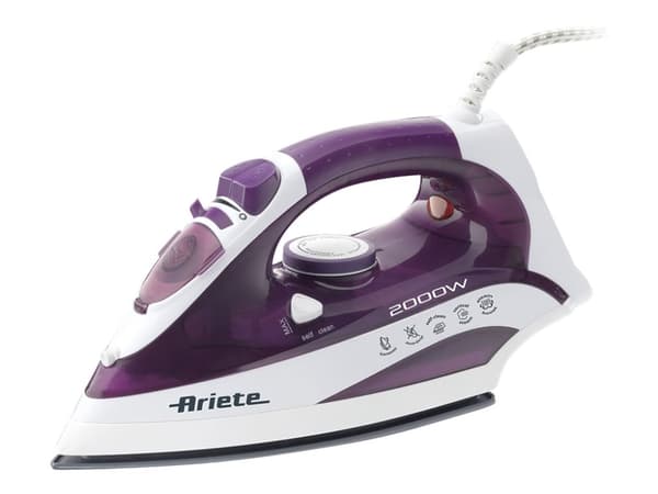 Ariete 6235, Kuiva- & höyrysilitysrauta, Keraaminen pohjalevy, 2 m, 140 g/min, Purppura, Valkoinen, 28 g/min