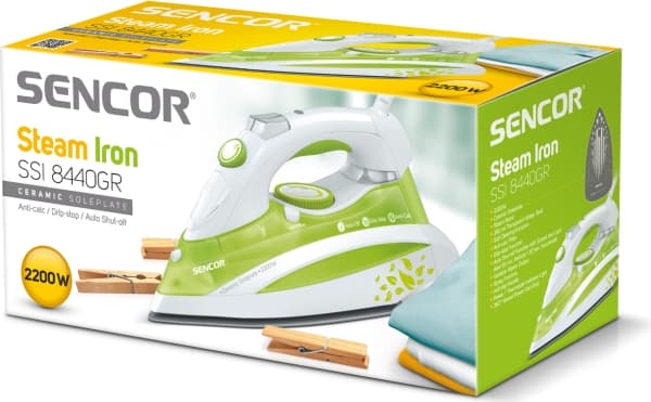 Sencor SSI 8440GR, 1,65 m, Vihreä, Valkoinen, 0,38 L, 2200 W, 115 mm, 295 mm