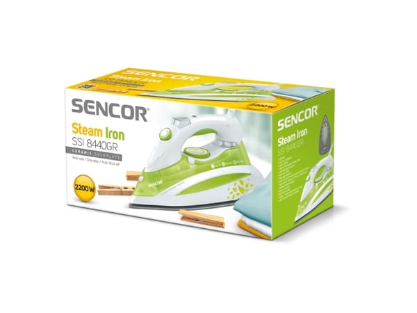 Sencor SSI 8440GR, 1,65 m, Vihreä, Valkoinen, 0,38 L, 2200 W, 115 mm, 295 mm