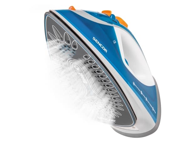 Sencor SSI 7710BL, Tørr & dampstrykejern, Keramisk strykesåle, 3 m, 120 g/min, Blå, Hvit, 25 g/min