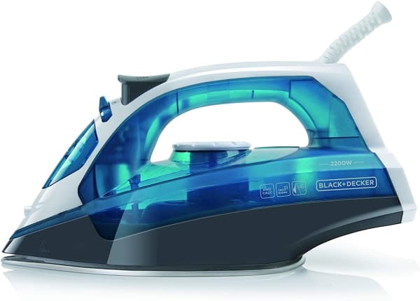 Black & Decker BXIR2200E, Höyrysilitysrauta, Pohjalevy ruostumatonta terästä, 120 g/min, Musta, Sininen, Valkoinen, 30 g/min, 0,28 L