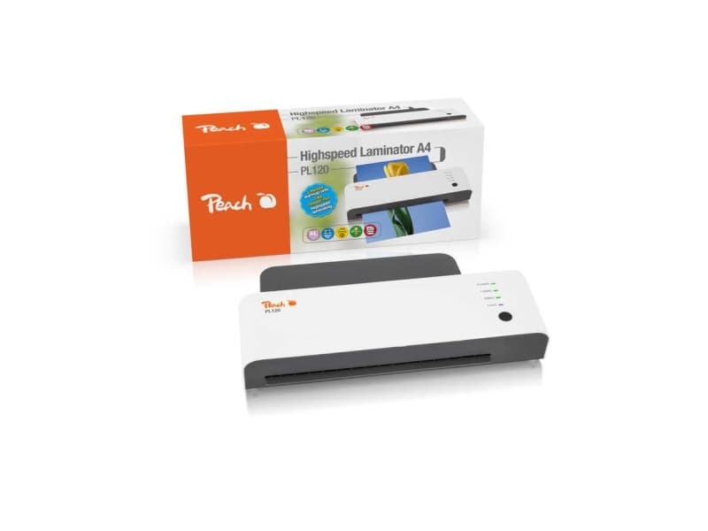 Peach PL120 laminatapparat Lamineringsmaskin för termisk laminering 600 mm/min Vit