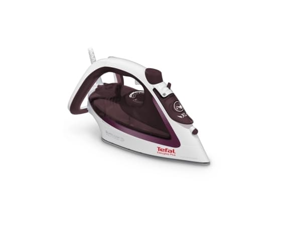 Tefal EasyGliss Plus FV5714, Kuiva- & höyrysilitysrauta, Durilium-pohjalevy, 2 m, 190 g/min, Bordeaux, Valkoinen, 45 g/min