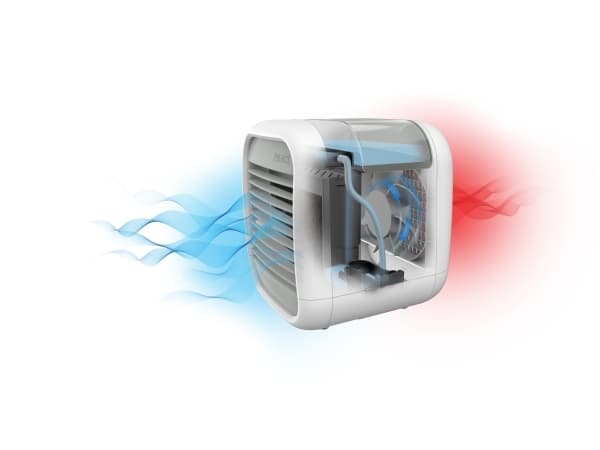 HoMedics MyChill 2, Kannettava haihduttava ilmanjäähdytin, Harmaa, Valkoinen, Painikkeet, 40 dB, 6 W, 195 mm