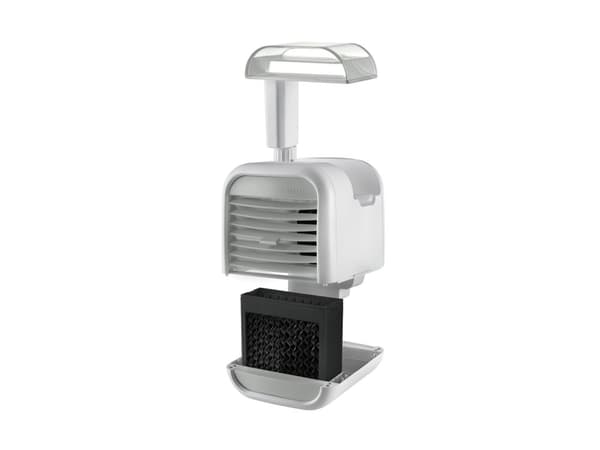 HoMedics MyChill 2, Kannettava haihduttava ilmanjäähdytin, Harmaa, Valkoinen, Painikkeet, 40 dB, 6 W, 195 mm