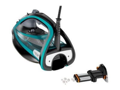 Tefal Ultimate Pure FV9844, Kuiva- & höyrysilitysrauta, Durilium Autoclean -pohjalevy, 2,5 m, 250 g/min, Musta, Sininen, 60 g/min