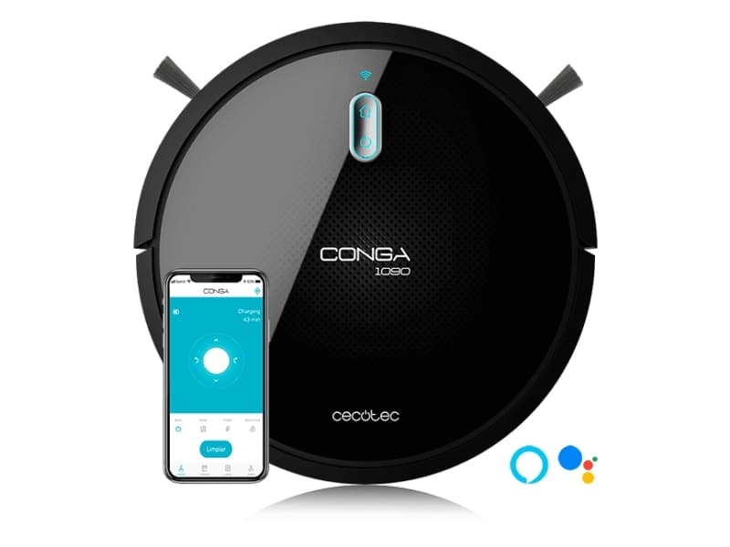 Cecotec Conga 1090, Bagless, Black, Round, 0,6 l, 64 dB, 0,3 l