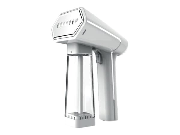 SteamOne SN20GW - Håndholdt tøydampstrykejern med automatisk slukking - såleplate: rustfritt stål - 1600 W - gloss white/metallic