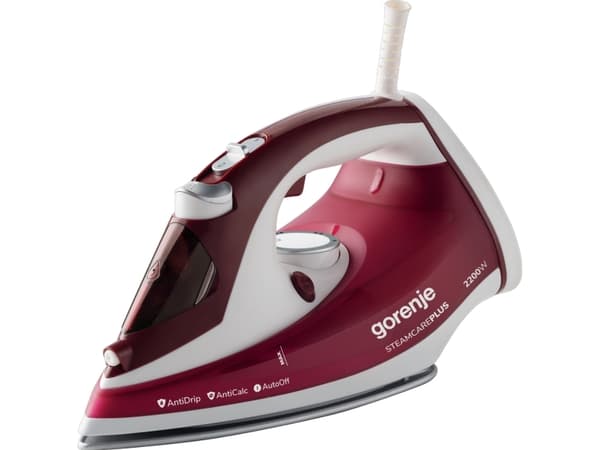 Gorenje SIH2200RBC, Höyrysilitysrauta, Keraaminen pohjalevy, 2,5 m, 90 g/min, Punainen, 30 g/min