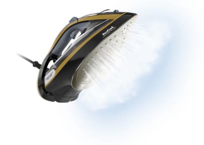 Tefal FV9865E0, Kuiva- & höyrysilitysrauta, Durilium Autoclean -pohjalevy, 250 g/min, Musta, Kulta, 60 g/min, 0,35 L