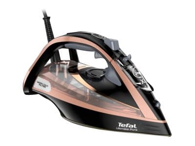 Tefal Ultimate Pure FV9845E0 - Ångstrykjärn med automatisk avstängning - sula Durilium AirGlide Autoclean - 3200 W - blush d'été