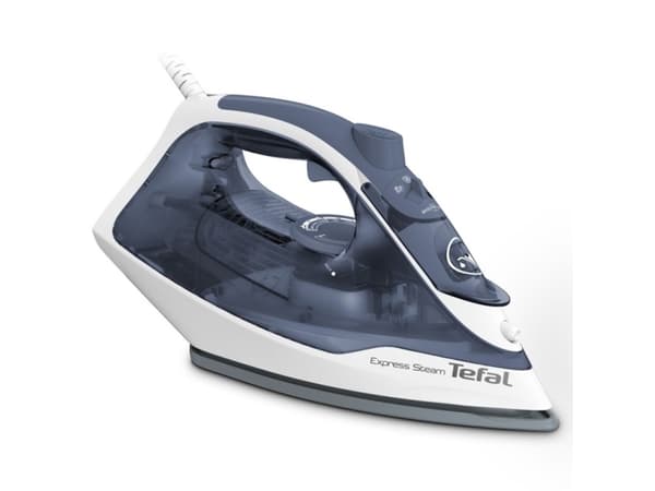 Tefal Express Steam FV2837E0, Kuiva- & höyrysilitysrauta, Cerilium-pohjalevy, 1,9 m, 165 g/min, Sininen, Harmaa, Valkoinen, 35 g/min