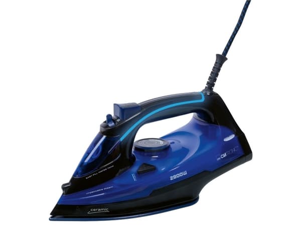Clatronic DB 3755, Tørr & dampstrykejern, Keramisk strykesåle, Sort, Blå, 0,4 l, 2800 W, 220 - 240 V