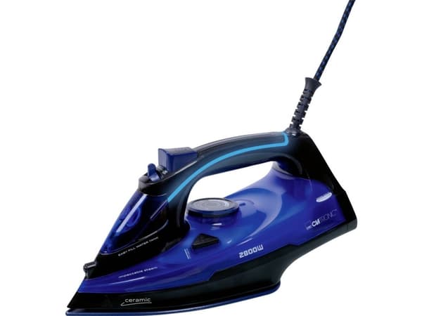 Clatronic DB 3755, Tørr & dampstrykejern, Keramisk strykesåle, Sort, Blå, 0,4 l, 2800 W, 220 - 240 V