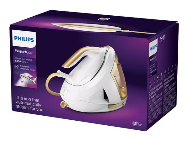 Philips PerfectCare 8000 Series PSG8040 - Dampstrykejern med automatisk slukking - såleplate: SteamGlide Elite - 2700 W