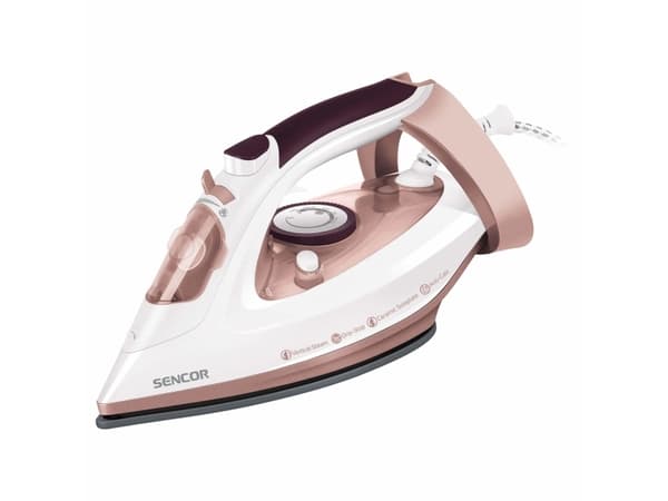 Sencor SSI 3520RS, Höyrysilitysrauta, Keraaminen pohjalevy, 170 g/min, Vaaleanpunainen, Violetti, 35 g/min, 0,28 L