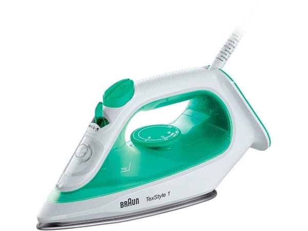 Braun TexStyle 1 SI 1040 GR, Höyrysilitysrauta, Keraaminen pohjalevy, 1,9 m, 25 g/min, Vihreä, Valkoinen, 120 g/min