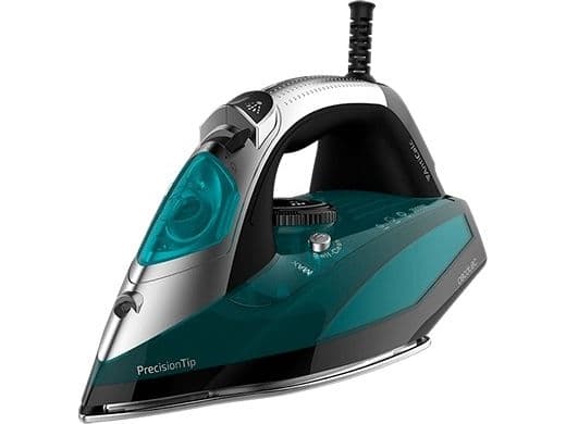 Cecotec 05521, Tørr & dampstrykejern, Aluminium strykesåle, 200 g/min, Sort, Grønn, 55 g/min, 2600 W
