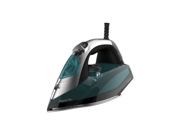 Cecotec 05521, Tørr & dampstrykejern, Aluminium strykesåle, 200 g/min, Sort, Grønn, 55 g/min, 2600 W