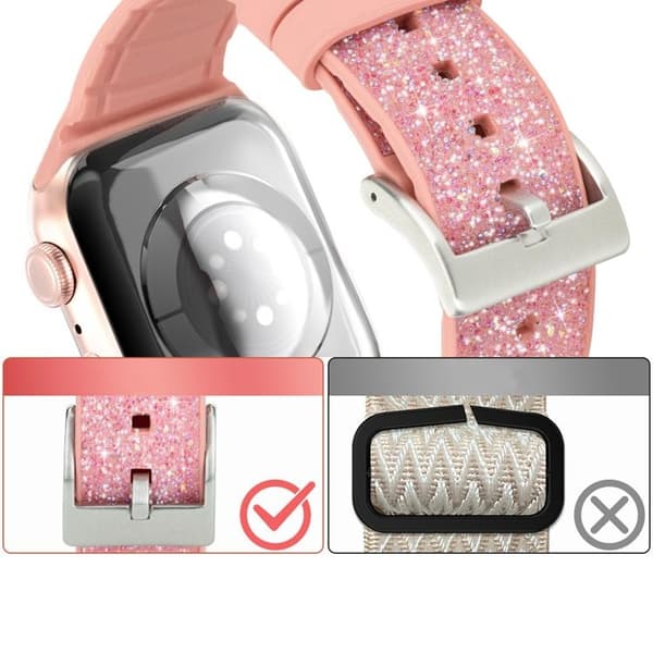 Kingxbar Silicone Crystal Band Apple Watch 6 / 5 / 4 / 3 / 2 40mm / 38mm - Rosa