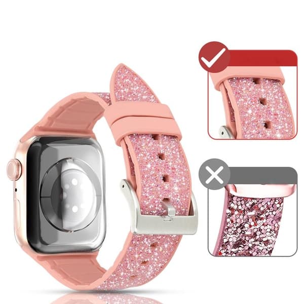 Kingxbar Silicone Crystal Band Apple Watch 6 / 5 / 4 / 3 / 2 40mm / 38mm - Rosa
