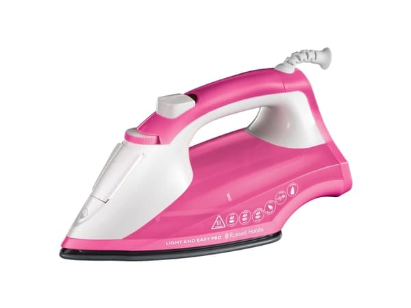 Russell Hobbs 26461-56, Höyrysilitysrauta, Keraaminen pohjalevy, 2 m, 130 g/min, Vaaleanpunainen, Valkoinen, 40 g/min