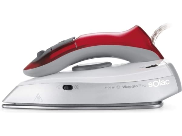Solac Viaggio Pro, Kuiva- & höyrysilitysrauta, Pohjalevy ruostumatonta terästä, 45 g/min, Harmaa, Punainen, 1100 W, 120 - 240 V