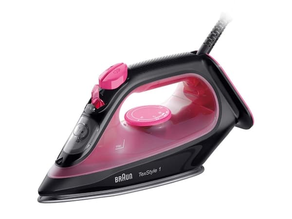 Braun TexStyle 1, Torr & Ångstrykjärn, Keramisk stryksula, 1,9 m, 130 g/min, Svart, Lila, 0,22 l