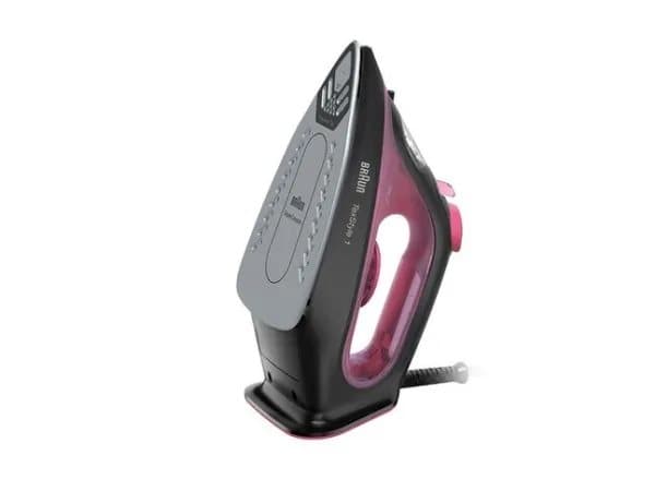 Braun TexStyle 1, Torr & Ångstrykjärn, Keramisk stryksula, 1,9 m, 130 g/min, Svart, Lila, 0,22 l