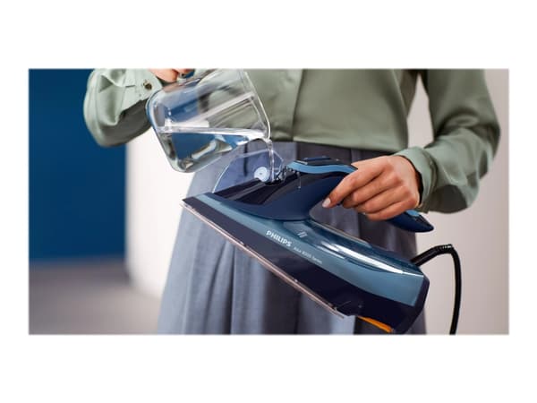 Philips Azur 8000 Series DST8020 - Ångstrykjärn med automatisk avstängning - sula SteamGlide Elite - 3000 W - ljusblå