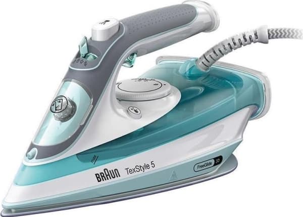 Braun TexStyle 3 SI 5017 GR, Höyrysilitysrauta, Keraaminen pohjalevy, 2 m, 190 g/min, Harmaa, Turkoosi, Valkoinen, 150 g/min