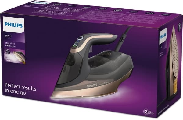 Philips DST8041/80, Höyrysilitysrauta, SteamGlide Elite -pohjalevy, 2,5 m, 260 g/min, Musta, 80 g/min
