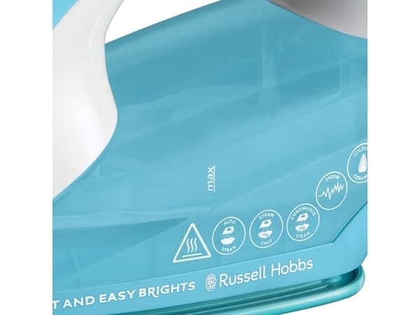 Russell Hobbs 26482-56, Höyrysilitysrauta, Keraaminen pohjalevy, 2 m, 115 g/min, Sininen, Valkoinen, 35 g/min