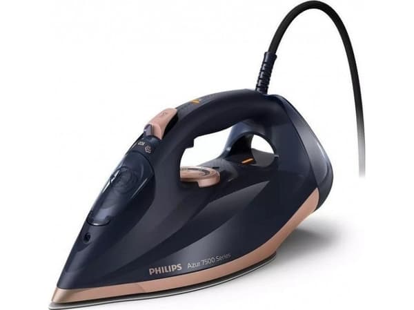 Philips DST7510/80, Kuiva- & höyrysilitysrauta, SteamGlide Elite -pohjalevy, 2 m, Musta, 55 g/min, 0,3 L