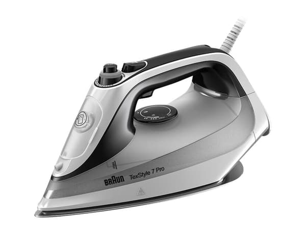 Braun TexStyle 7 Pro SI 7149 - Ångstrykjärn med automatisk avstängning - sula EloxalPlus FreeGlide 3D - 2900 W - vit / svart