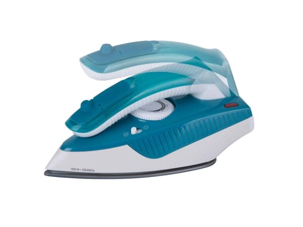 JATA JEPL2810, Dampstrykejern, Keramisk strykesåle, 1,9 m, Turkis, Hvit, Knapper, Rullefelt, 1000 W