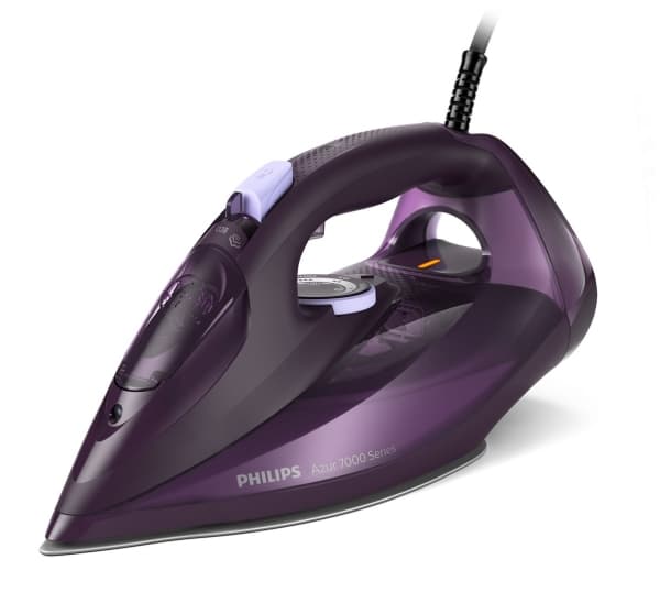 Philips Azur 7000 Series DST7051 - Dampstrykejern med automatisk slukking - såleplate: SteamGlide Elite - 2800 W - dark purple