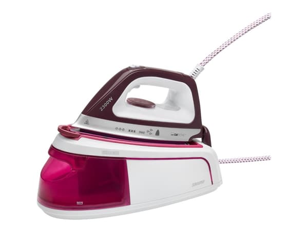 Clatronic DBS 3749 - Strykjärn med separat ånggenerator - sula Superglide - 2300 W - vit/lila