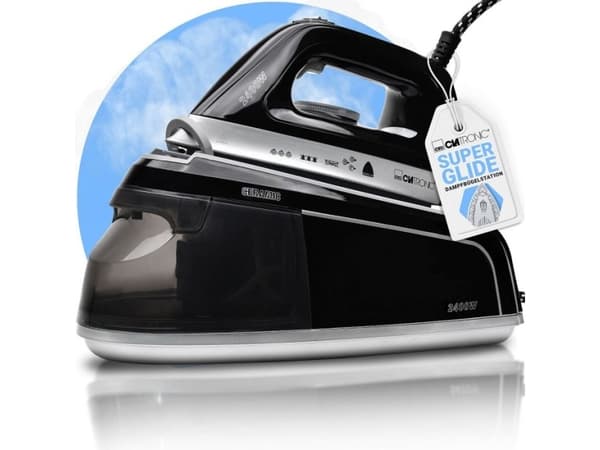Clatronic DBS 3749 - Strykjärn med separat ånggenerator - sula Superglide - 2300 W - vit/lila