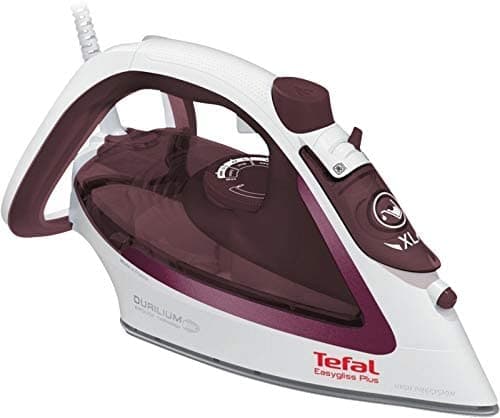 Tefal EasyGliss Plus FV5714, Torr & Ångstrykjärn, Durilium stryksula, 2 m, 190 g/min, Bordeaux, Vit, 45 g/min