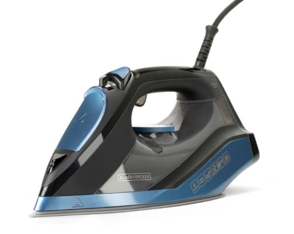 Black & Decker BXIR2801E, Torr & Ångstrykjärn, Keramisk stryksula, 180 g/min, Svart, Blå, 45 g/min, 0,3 l
