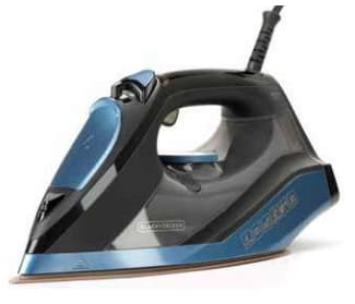 Black & Decker BXIR2801E, Torr & Ångstrykjärn, Keramisk stryksula, 180 g/min, Svart, Blå, 45 g/min, 0,3 l