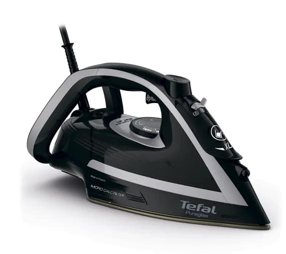 Tefal Puregliss FV8062E0, kuiva- ja höyrysilitysrauta, Durilium AirGlide Autoclean pohja, 2 m, 270 g/min, musta, harmaa, 50 g/min
