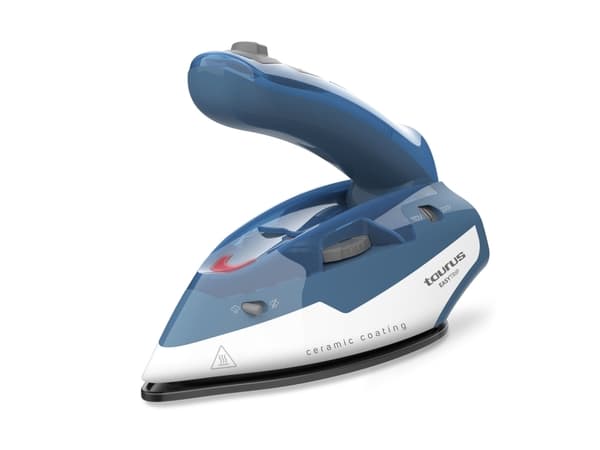 Taurus EasyTrip, Tørr & dampstrykejern, Keramisk strykesåle, 1,9 m, 40 g/min, Blå, Hvit, 10 g/min