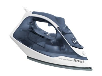 Tefal Express Steam FV2837E0, Kuiva- & höyrysilitysrauta, Cerilium-pohjalevy, 1,9 m, 165 g/min, Sininen, Harmaa, Valkoinen, 35 g/min