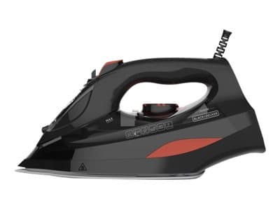 Black & Decker BXIR3000E, Höyrysilitysrauta, Keraaminen pohjalevy, 2 m, 200 g/min, Musta, Oranssi, 45 g/min