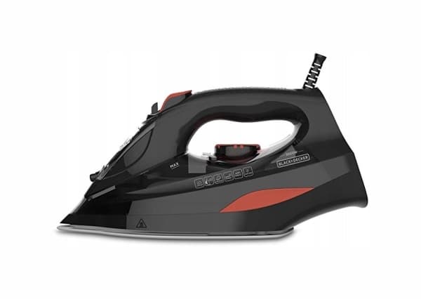 Black & Decker BXIR3000E, Höyrysilitysrauta, Keraaminen pohjalevy, 2 m, 200 g/min, Musta, Oranssi, 45 g/min